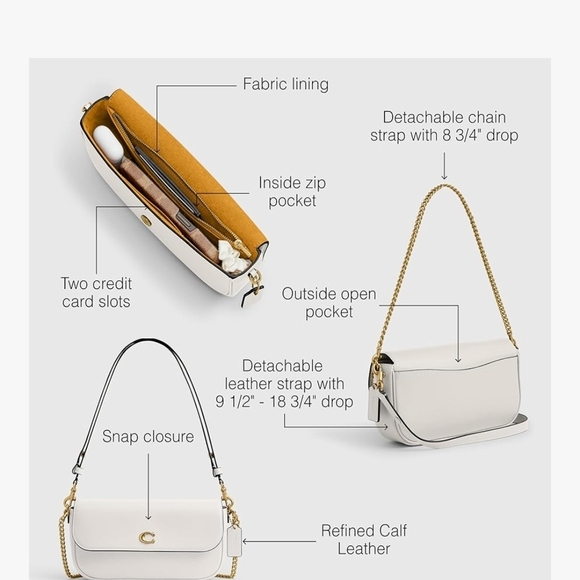 Coach Brook Flap Bag with Chain